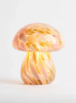 Orange confetti small portable mushroom lamp