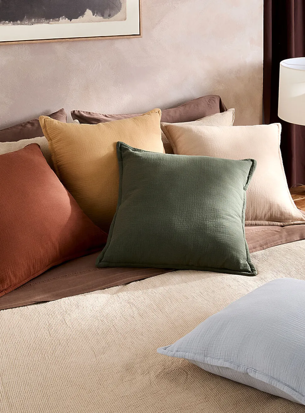 Organic cotton gauze removable-cover cushion