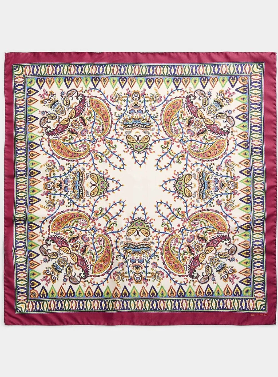 Paisley pattern pure silk scarf