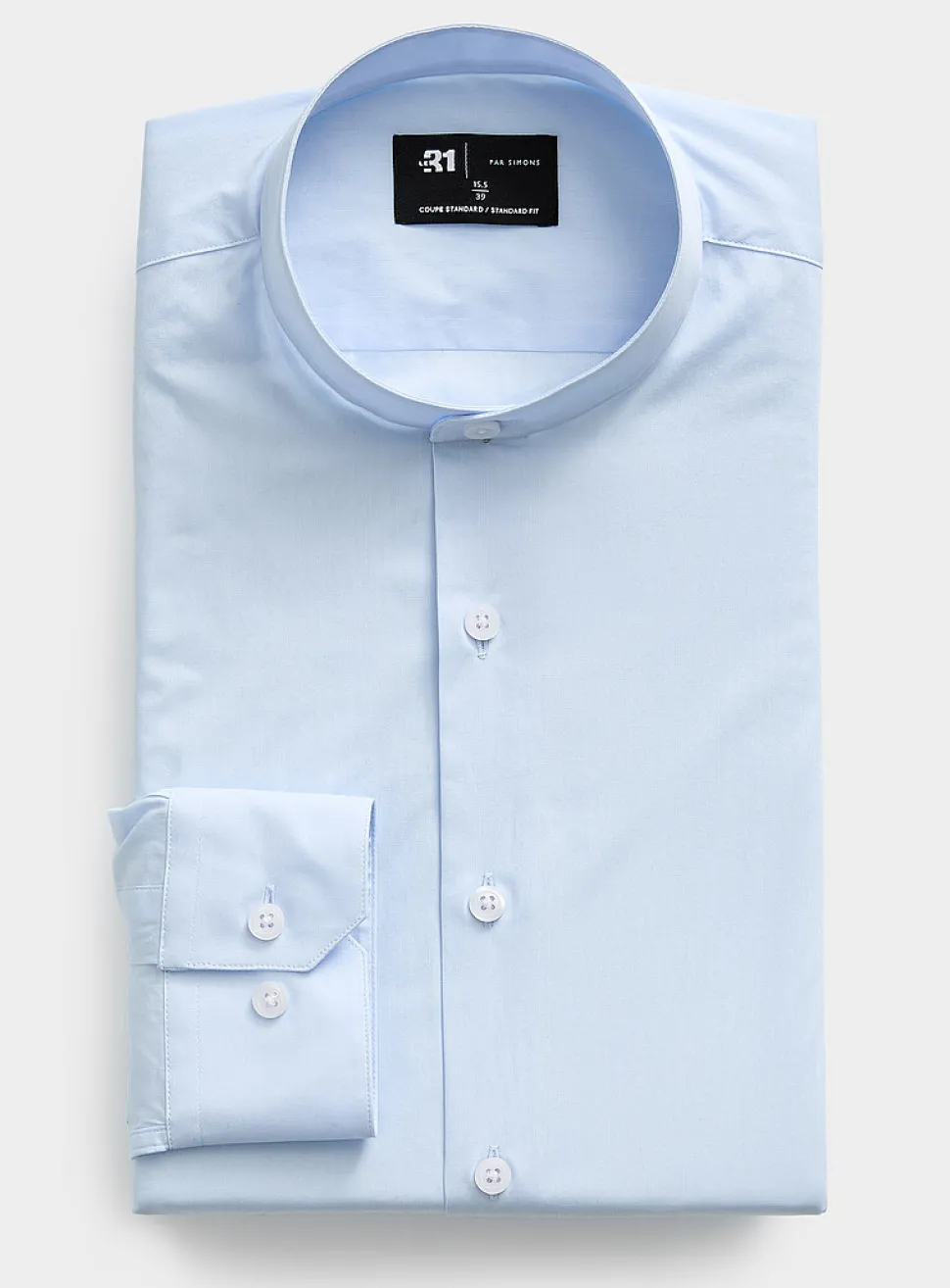 Pale blue officer-collar shirt