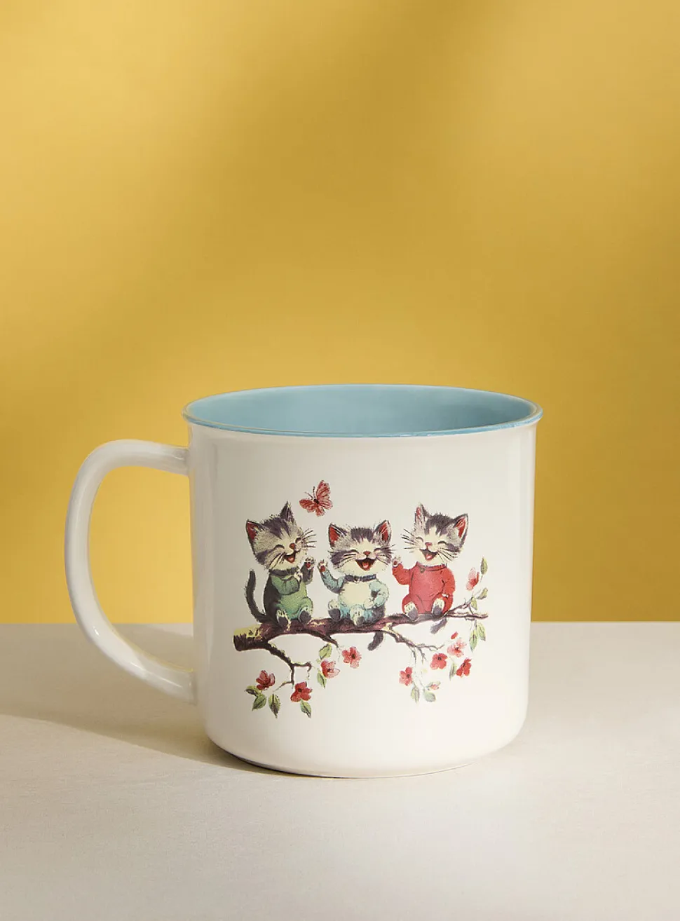 Perched kittens mug