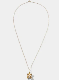 Phalaenopsis orchid solid gold necklace