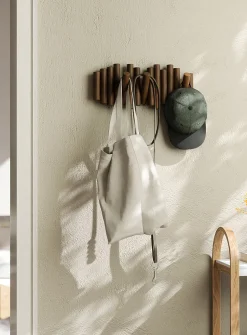Picket five-hook wall-mounted coat rack