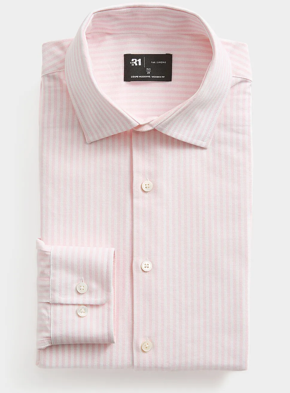 Pink-stripe Oxford shirt
