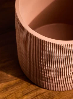 Pinstriped large terracotta planter