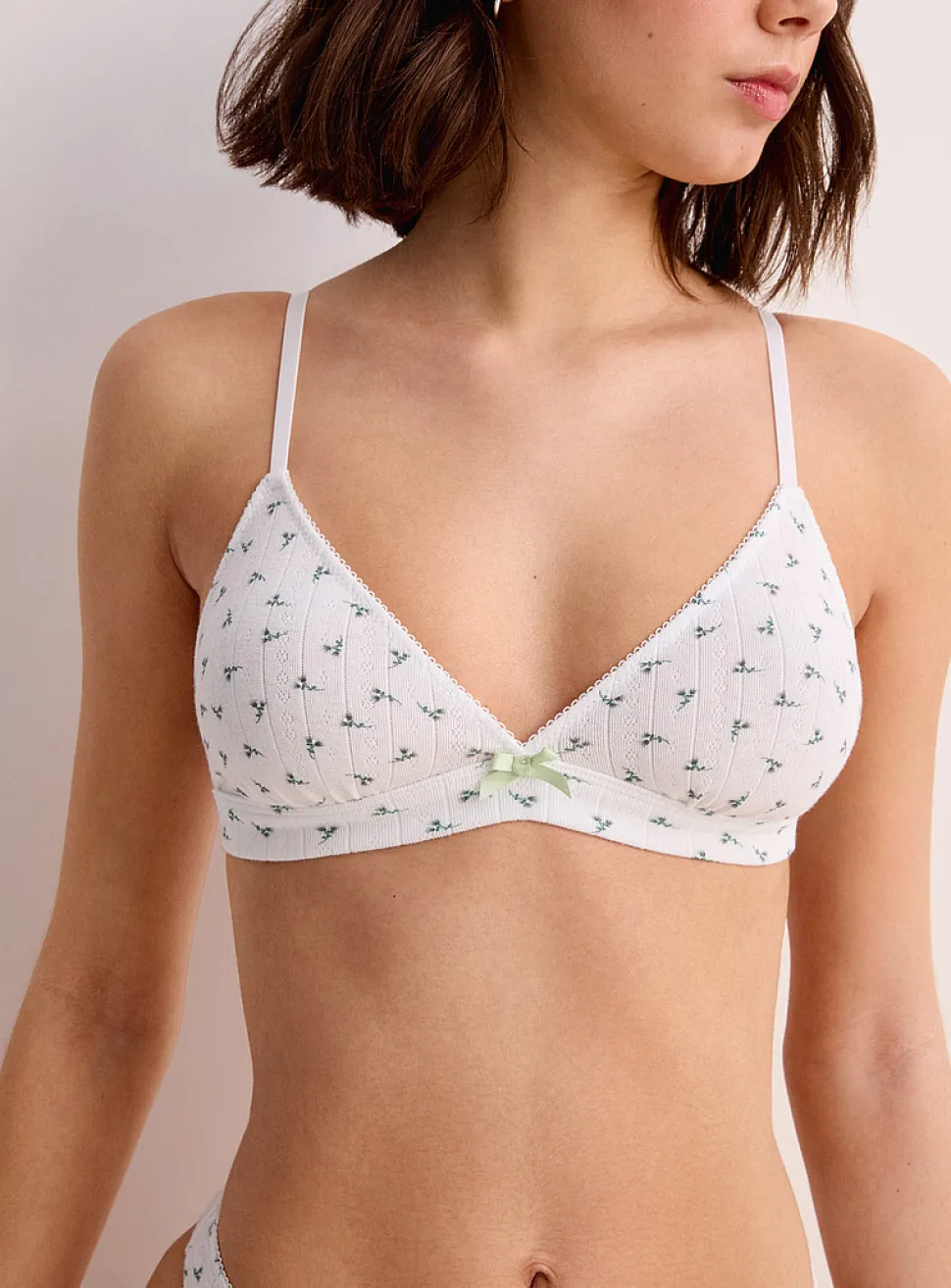 Pointelle knit bralette