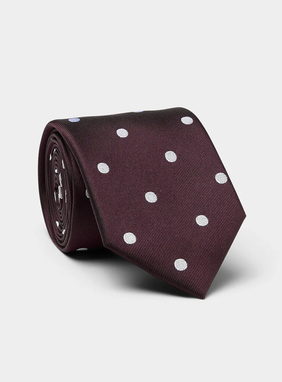 Polka dot pure silk tie