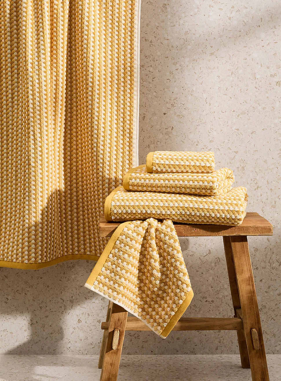 Popcorn texture organic cotton towels