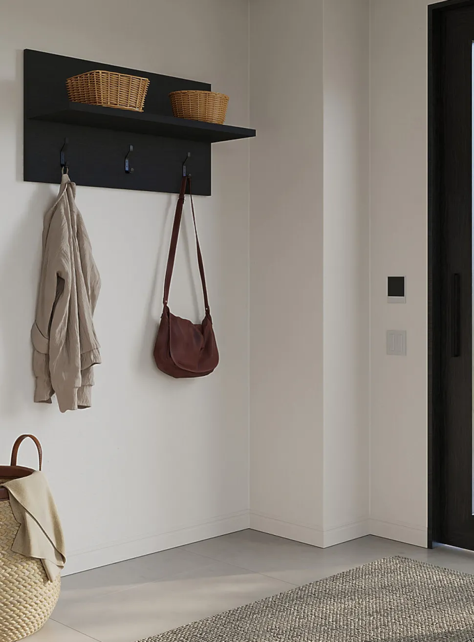 Porto shelf with hooks