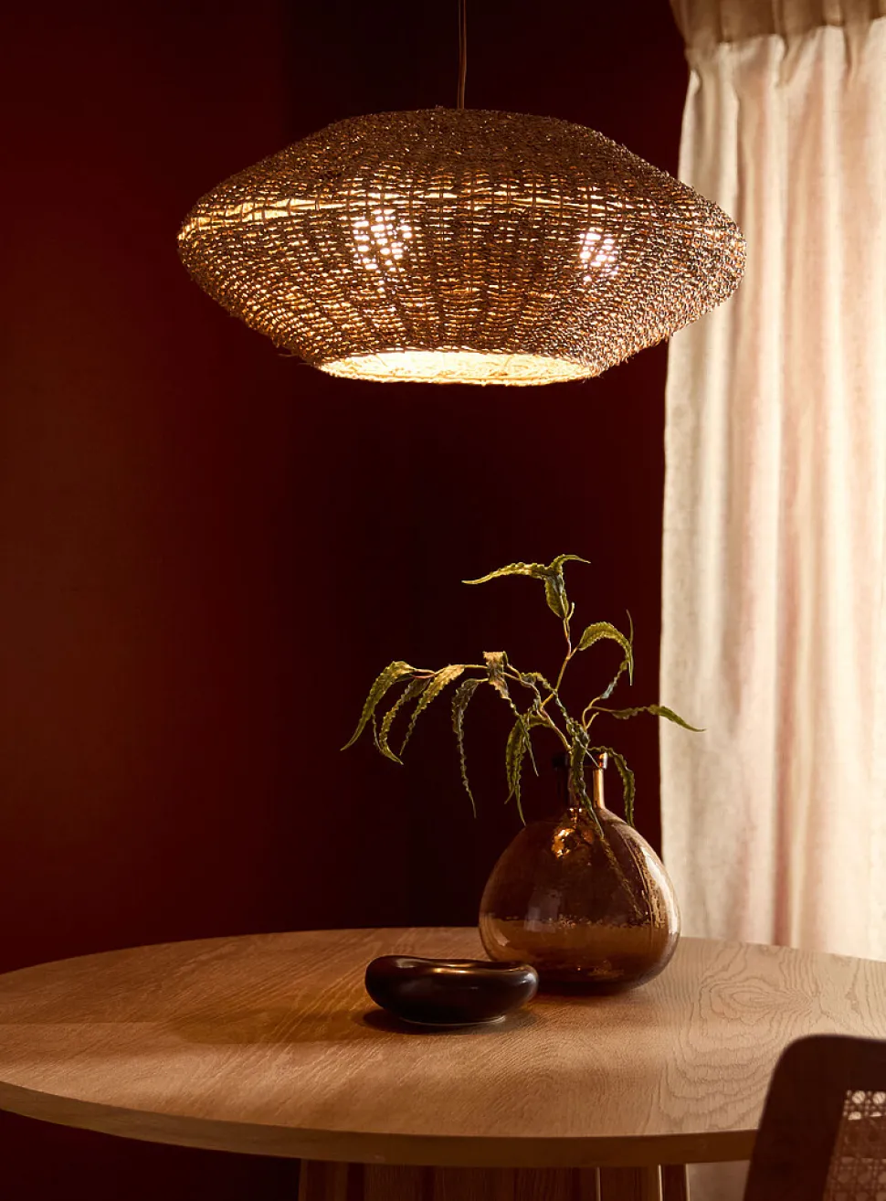 Pourel 3 natural seagrass light fixture