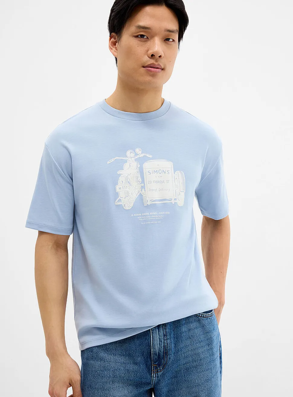 1840 print T-shirt