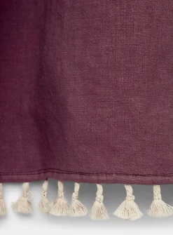 Pure linen and tassels shawl