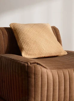 Pure wool basket weave knit removable-cover cushion