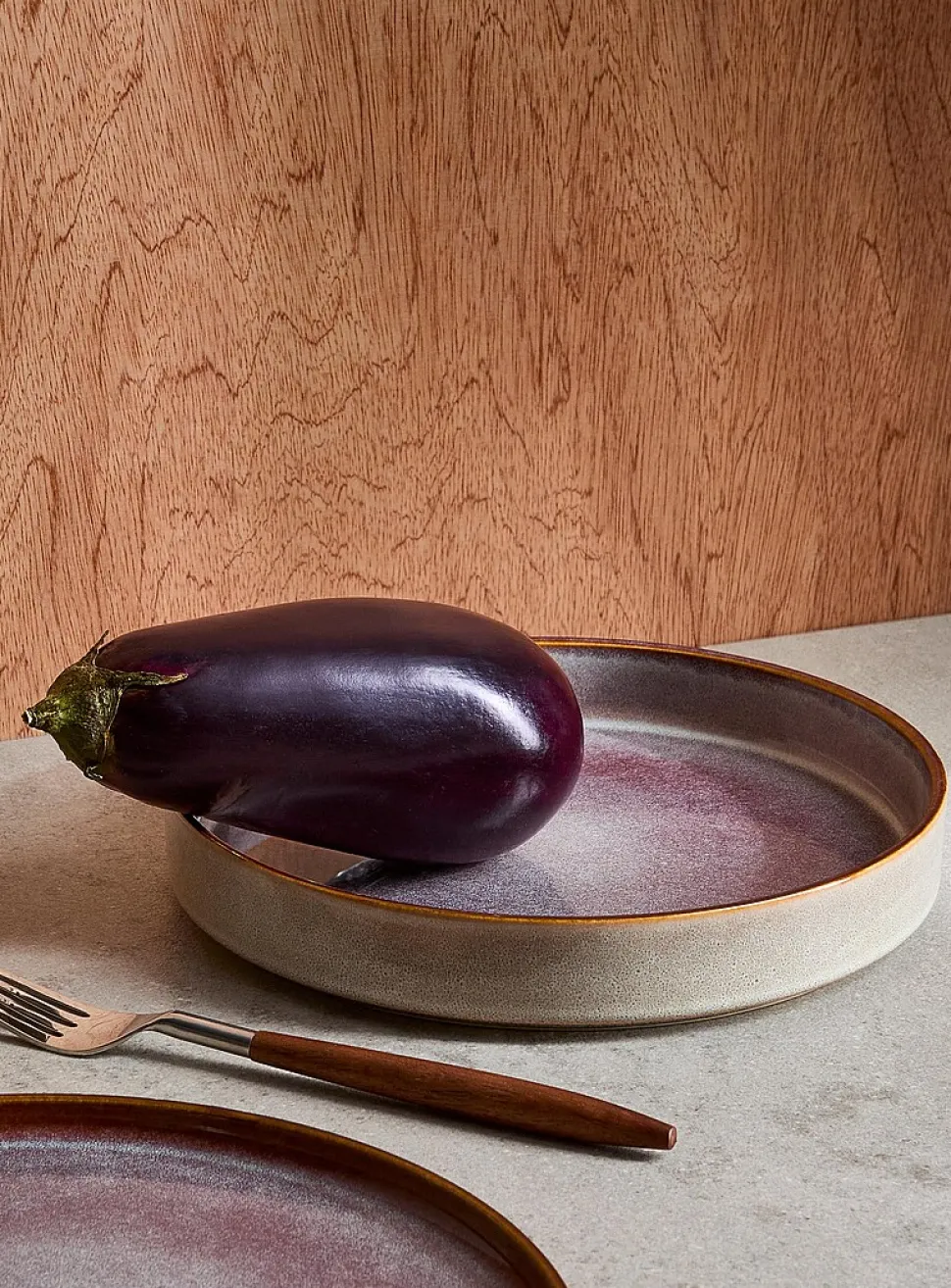 Purple-hued speckles pasta bowl