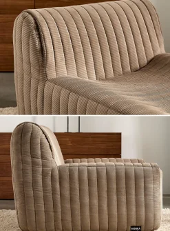 Quilted corduroy high-density foam modular chairs