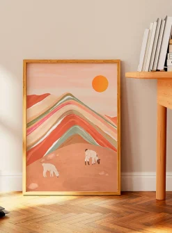 Rainbow mountain art print