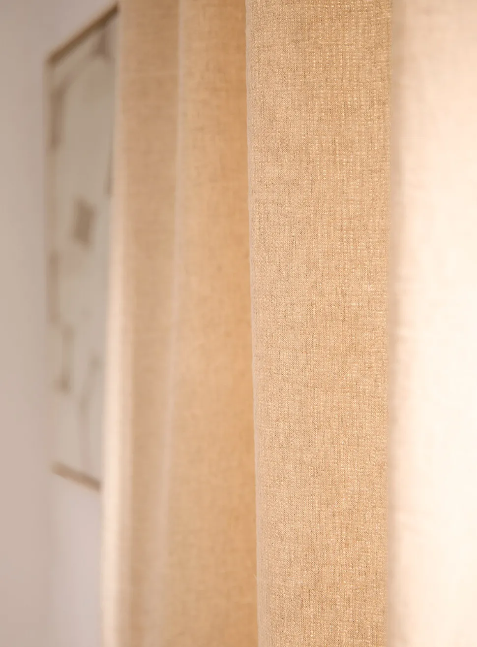 Raw cotton and linen solid curtain