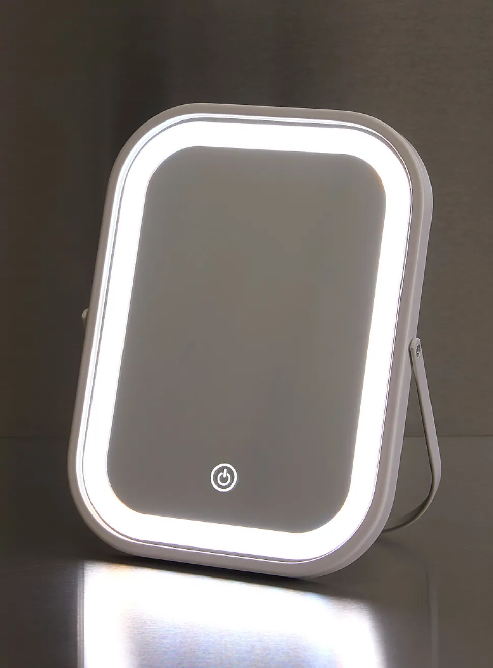 Rechargeable LED lighted mirror