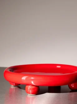 Red legs small round tray
