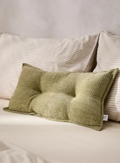 Ribbed chenille tufted cushion