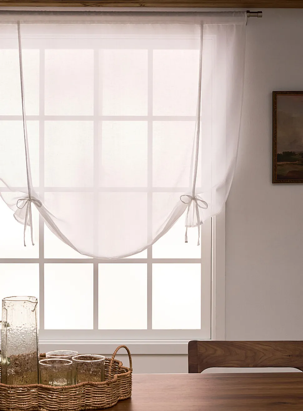 Roll-up sheer curtain