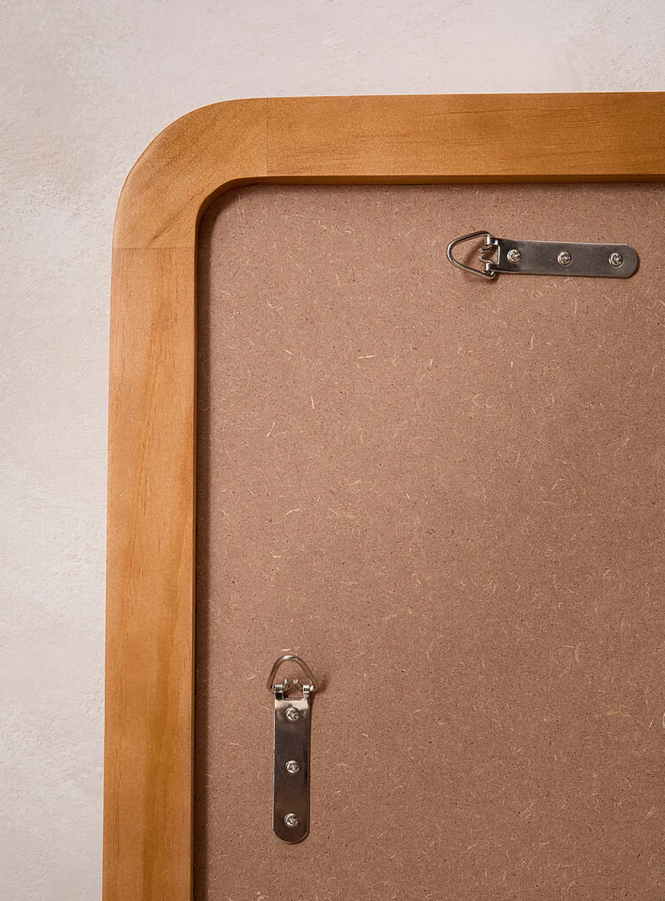 Rounded corners natural pine mirror
