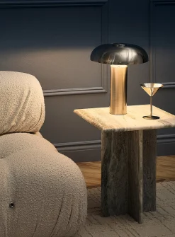 Round metal table lamp