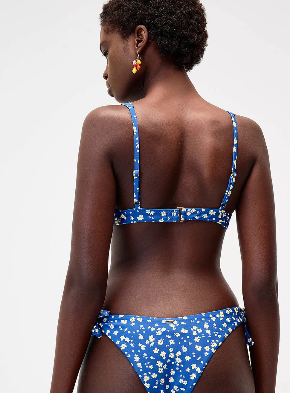 Royal blue and yellow flower balconette