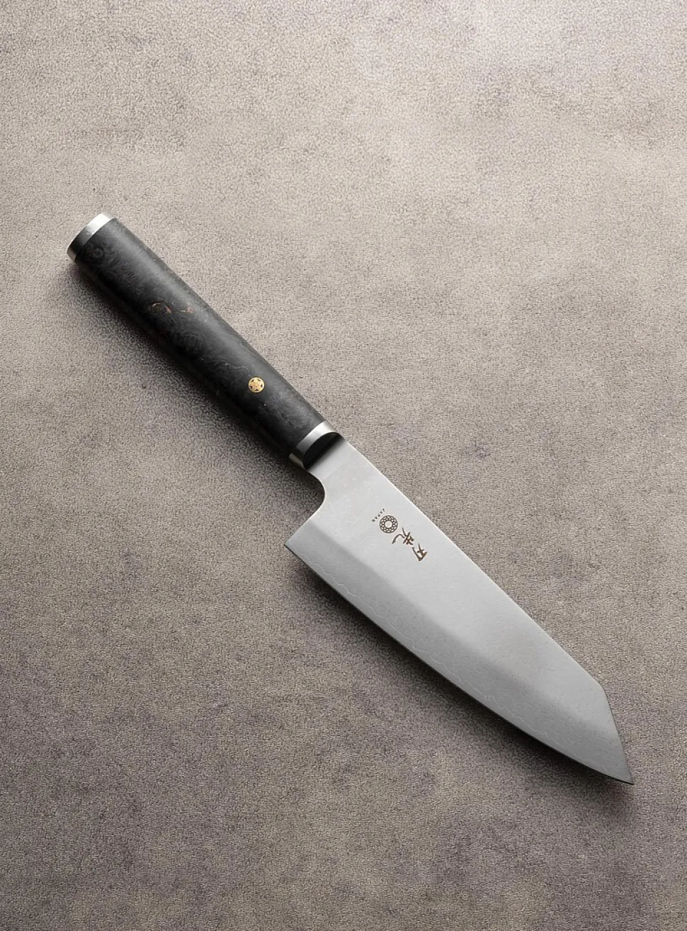 Santoku maple burl knife