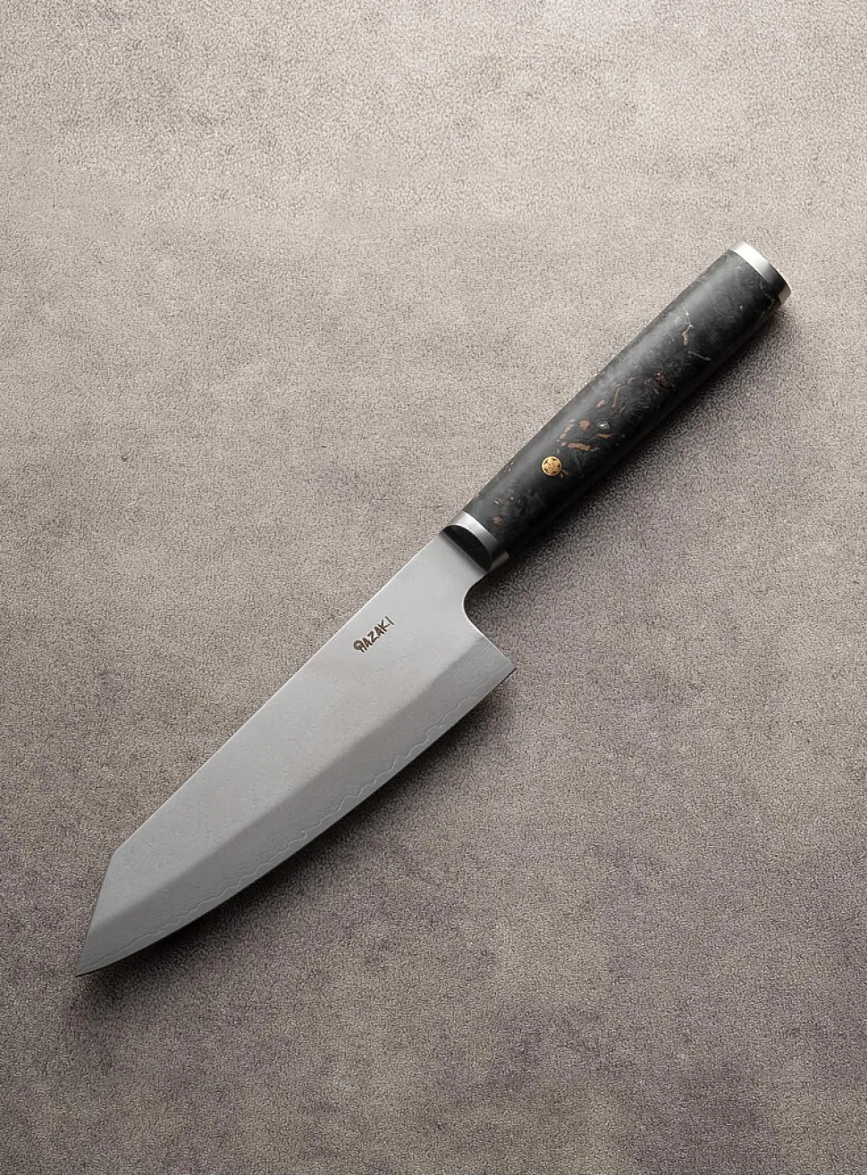 Santoku maple burl knife