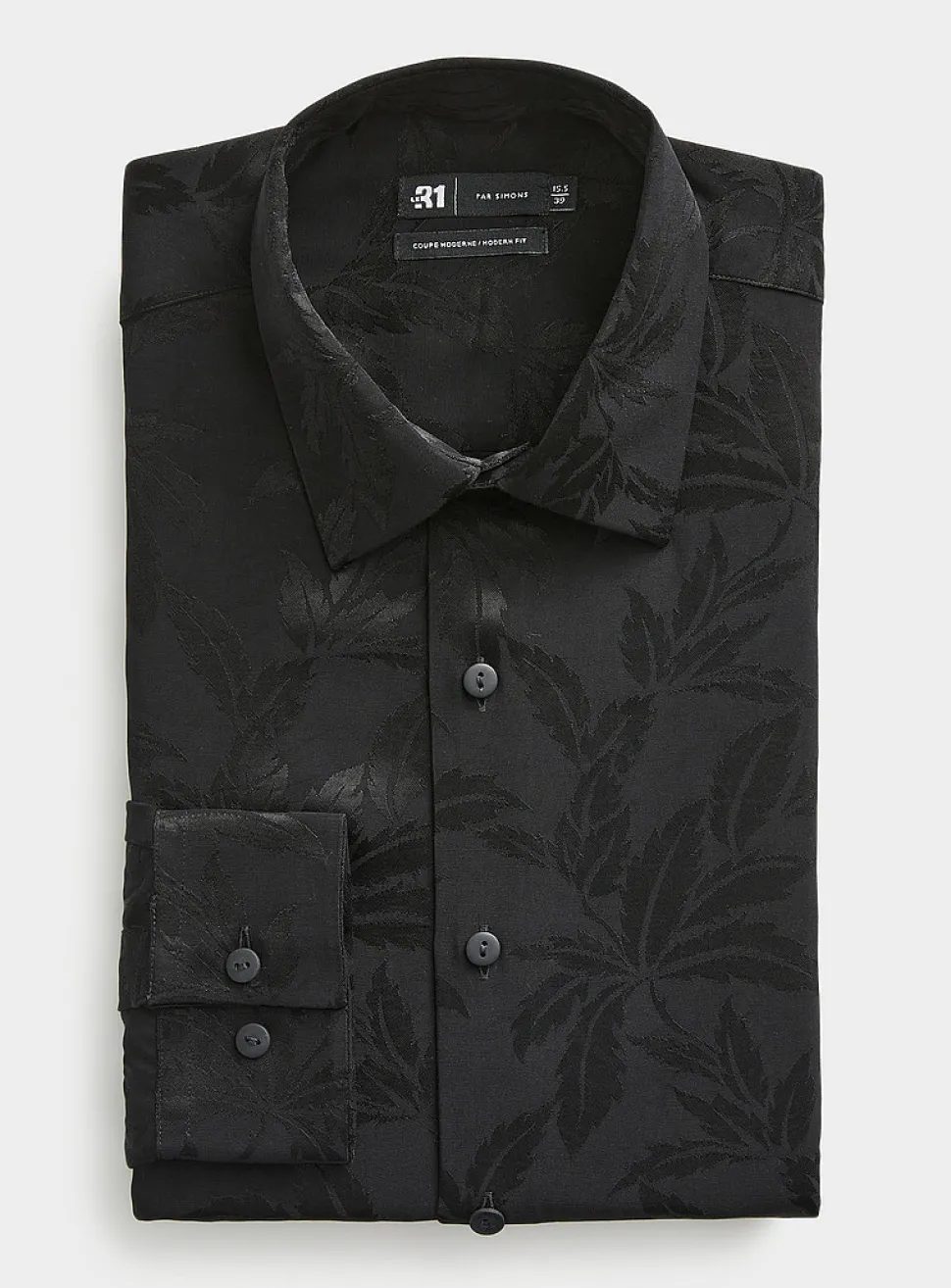 Satiny foliage fluid shirt