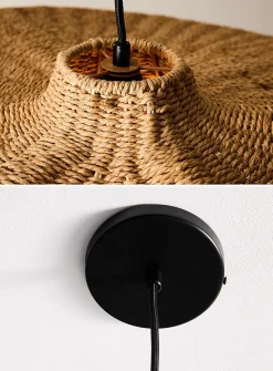 Selma braided wicker light fixture