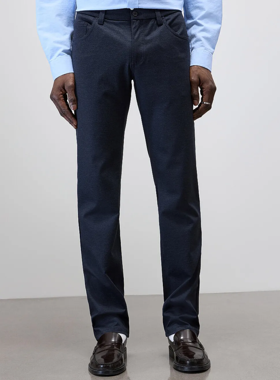 Semi-plain 5-pocket pant