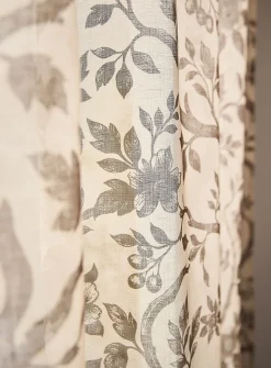 Sepia flowers sheer curtain