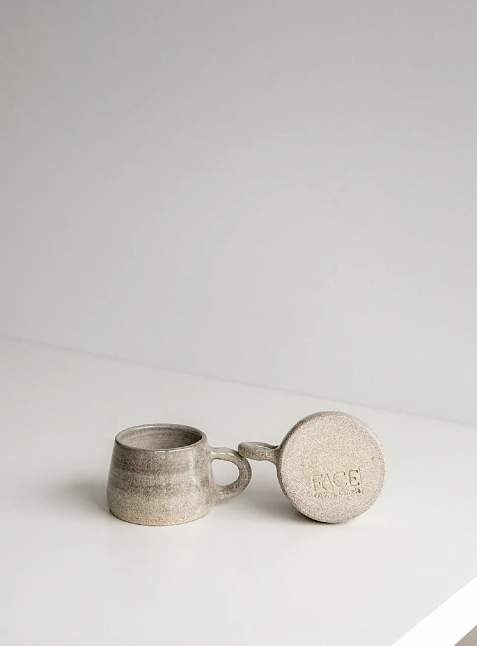 Set of two small ceramic cups
