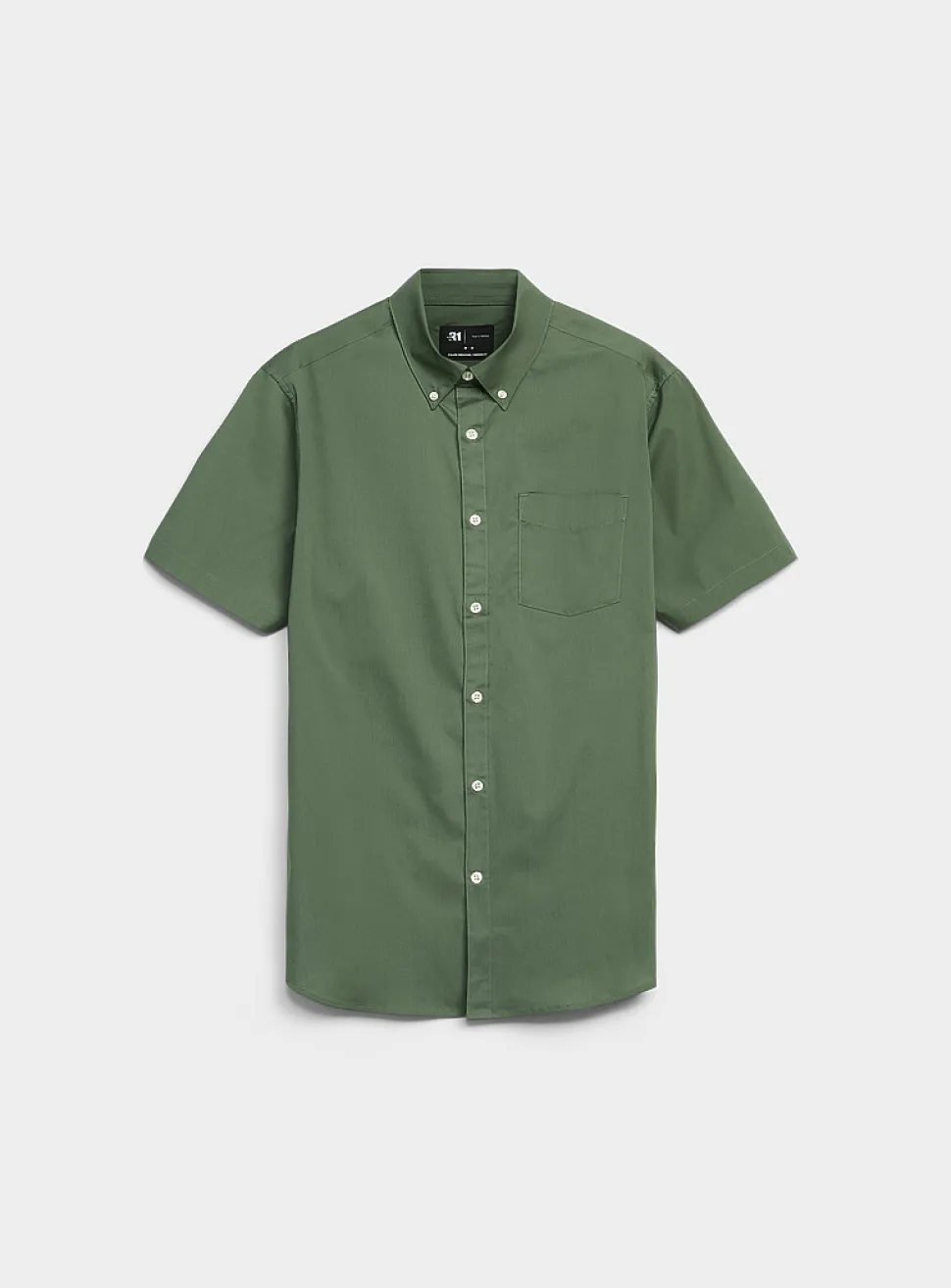 Short-sleeve solid shirt