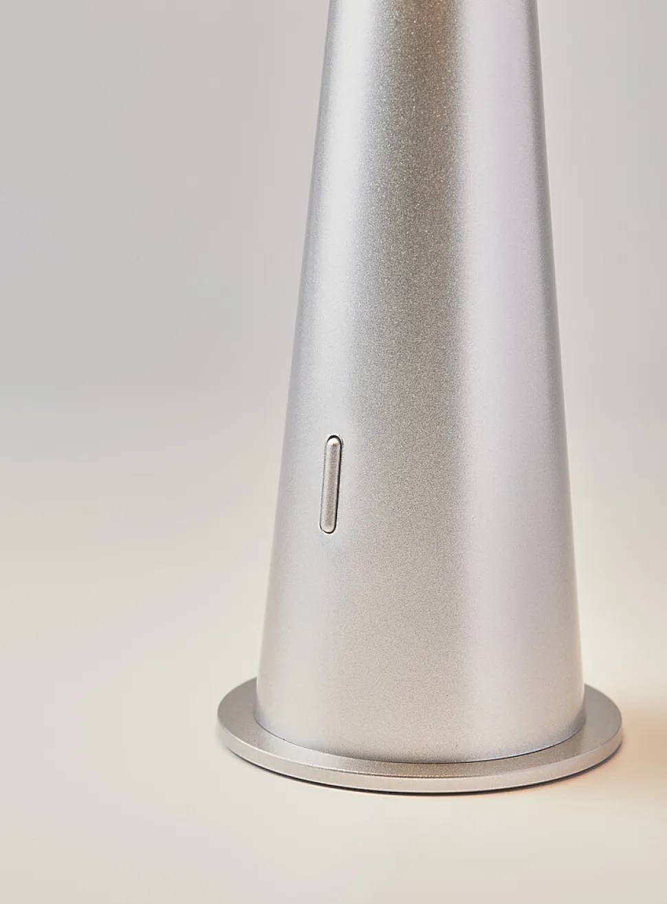 Silver-finish portable LED lamp