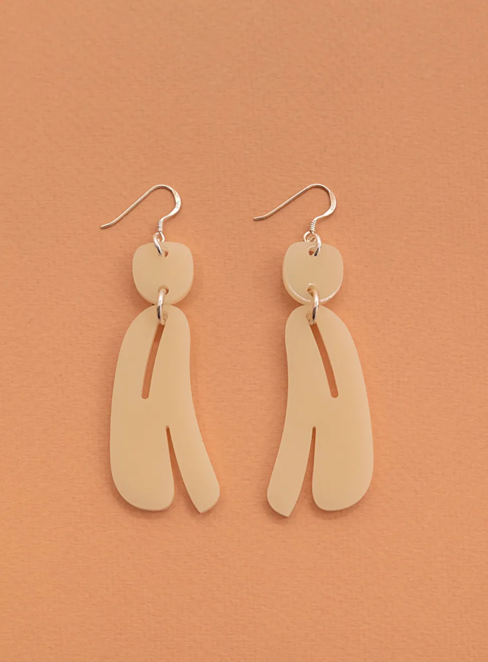 Slashed ovoids elongated earrings - Mini