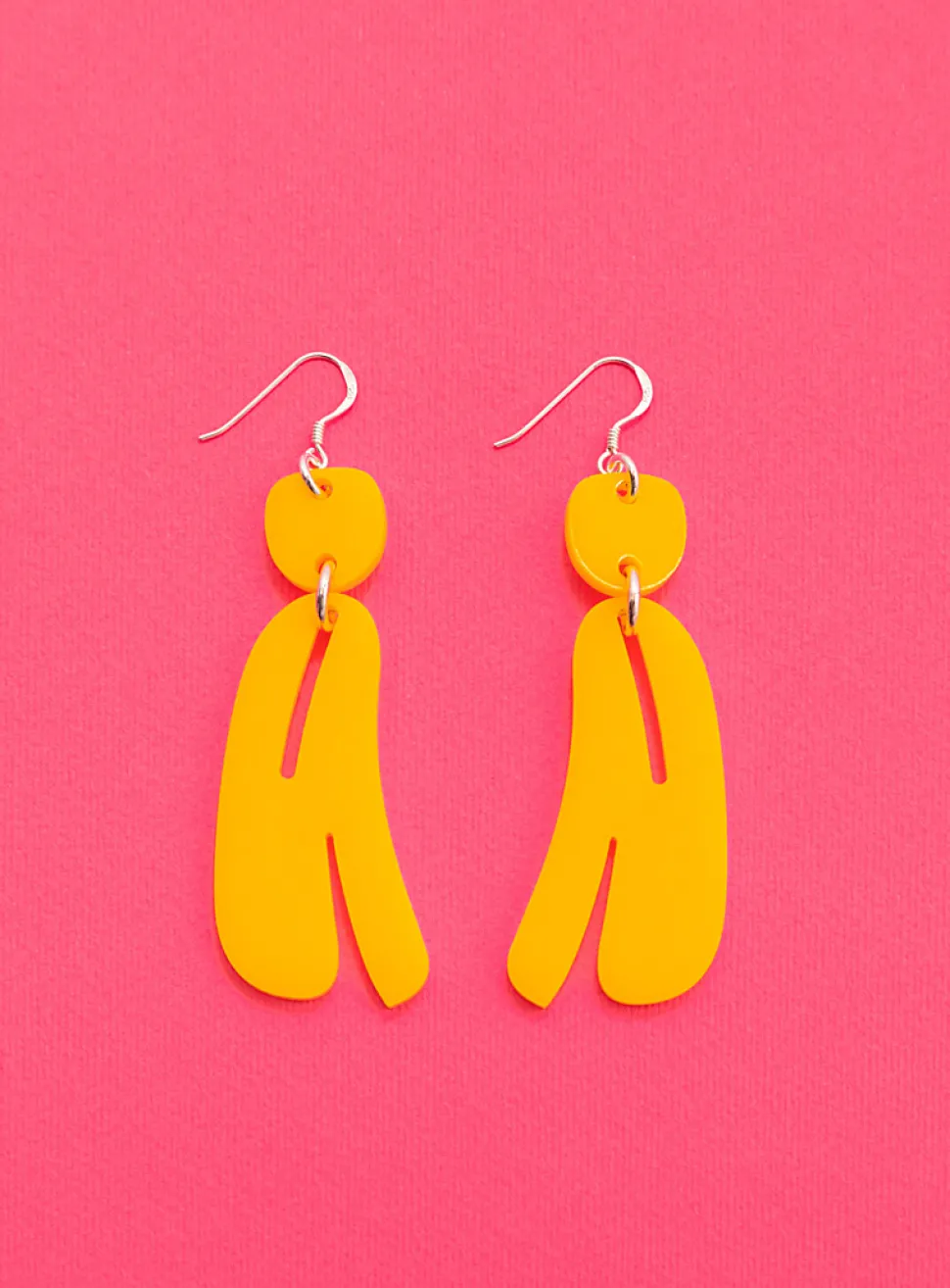 Slashed ovoids elongated earrings - Mini