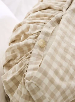 Small bows gingham pattern Euro pillow sham