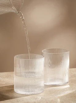 Small fine grooved glasses