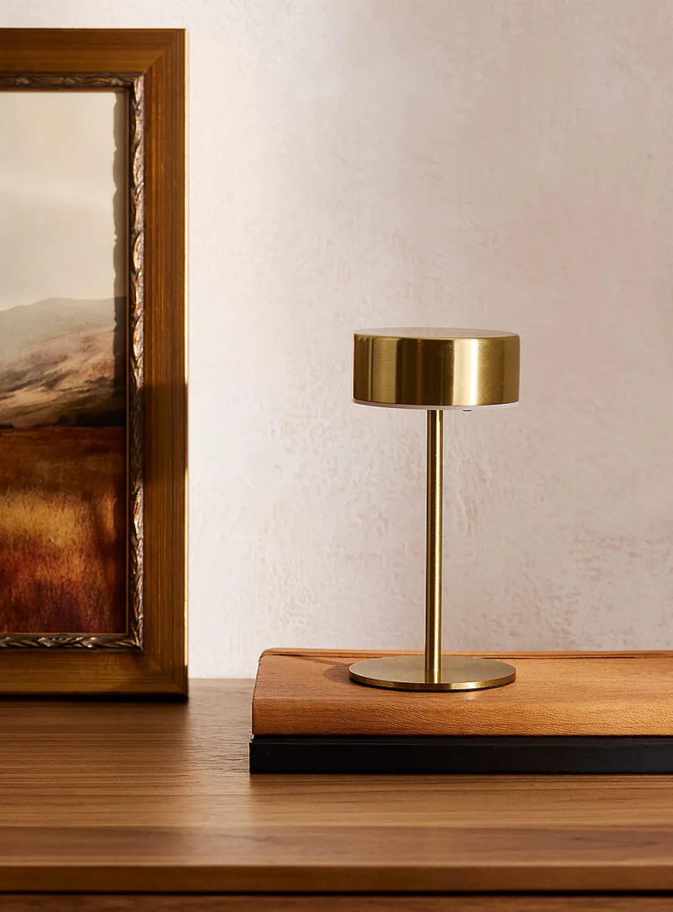 Small rechargeable cylindrical touch table lamp