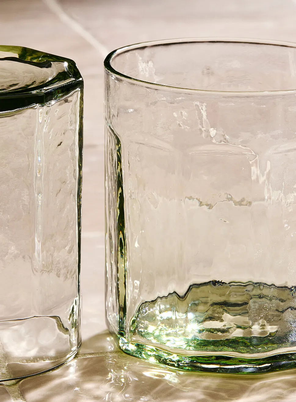 Small textured faceted glasses