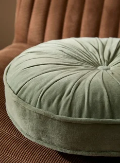Soft velvet drape round cushion