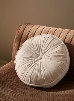 Soft velvet drape round cushion