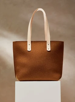 Solange leather and wool felt tote