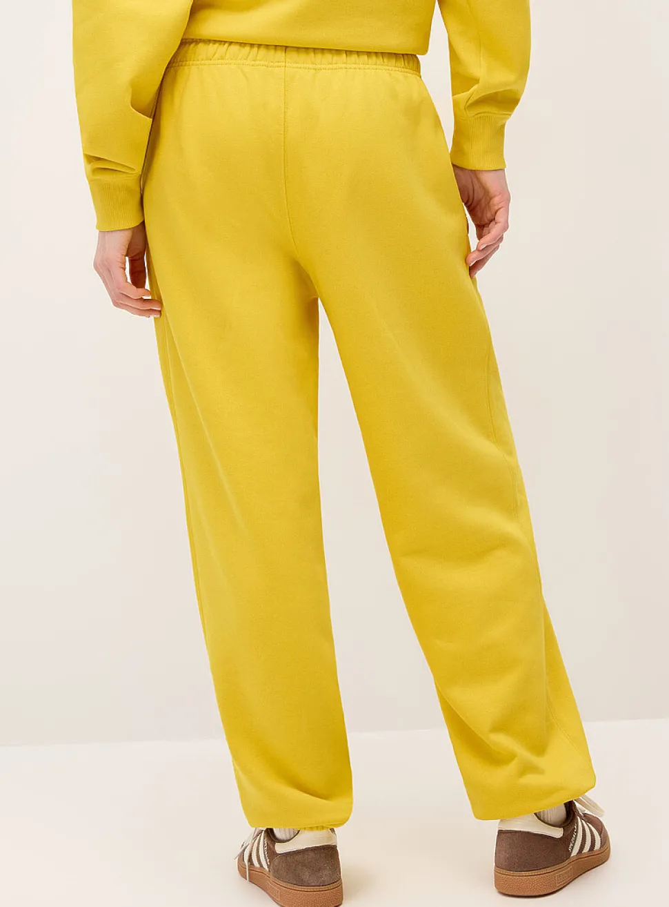Solid cotton-fleece loose joggers