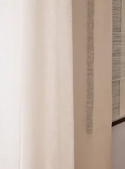 Solid faux-linen sheer curtains