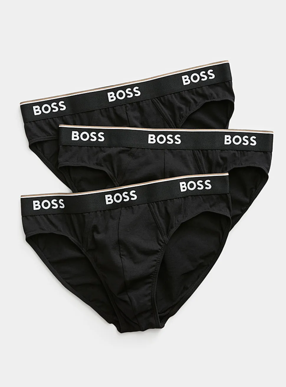 Solid logo-waistband briefs