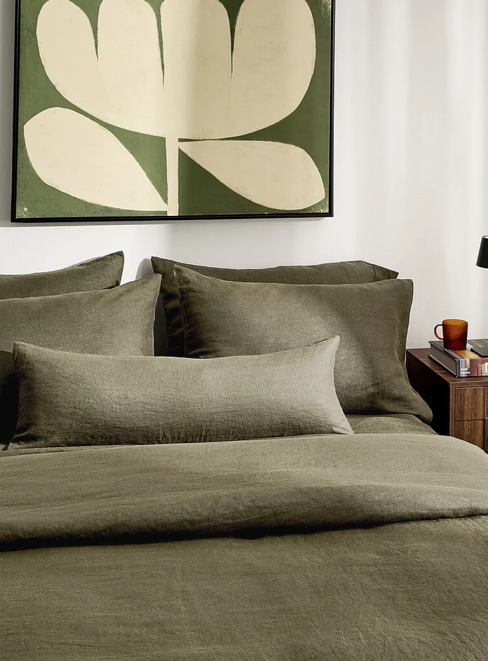 Solid pure linen removable-cover cushion